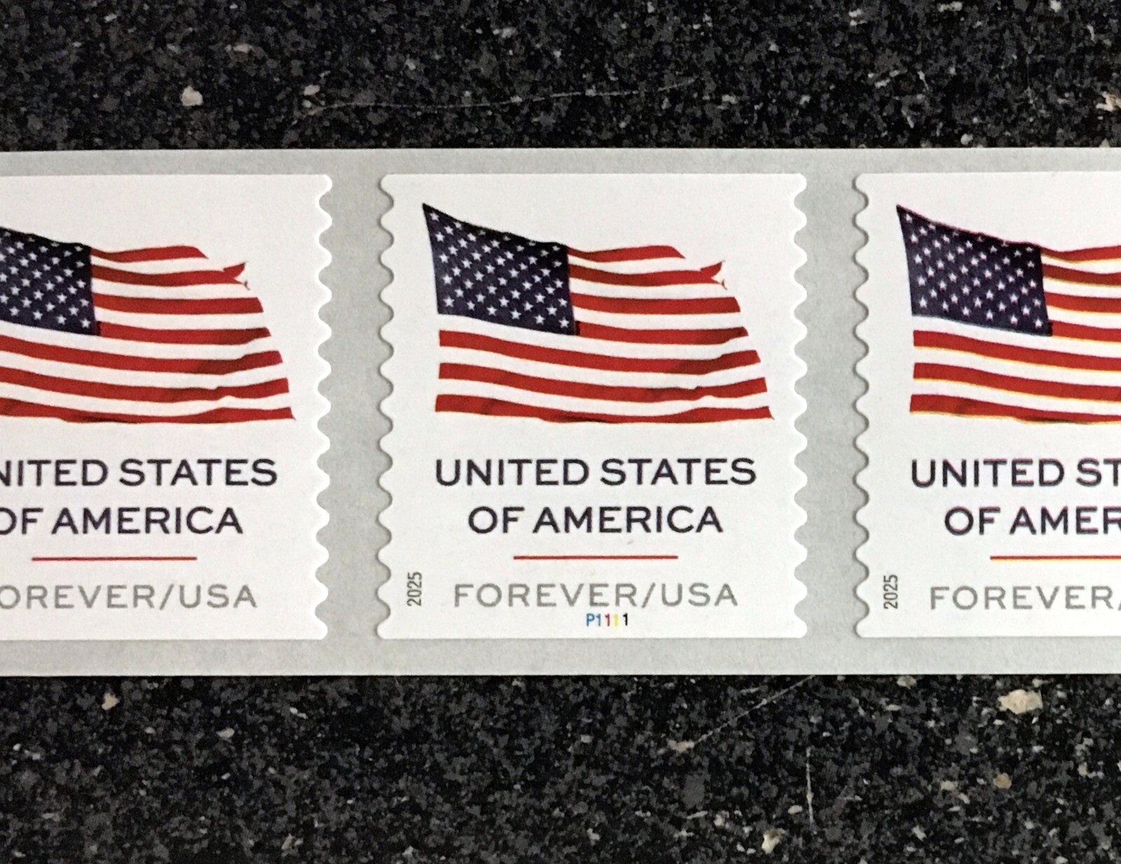 2025USA Forever US Flag - PNC Plate (#P111) Coil Strip of 5 APU SPACES