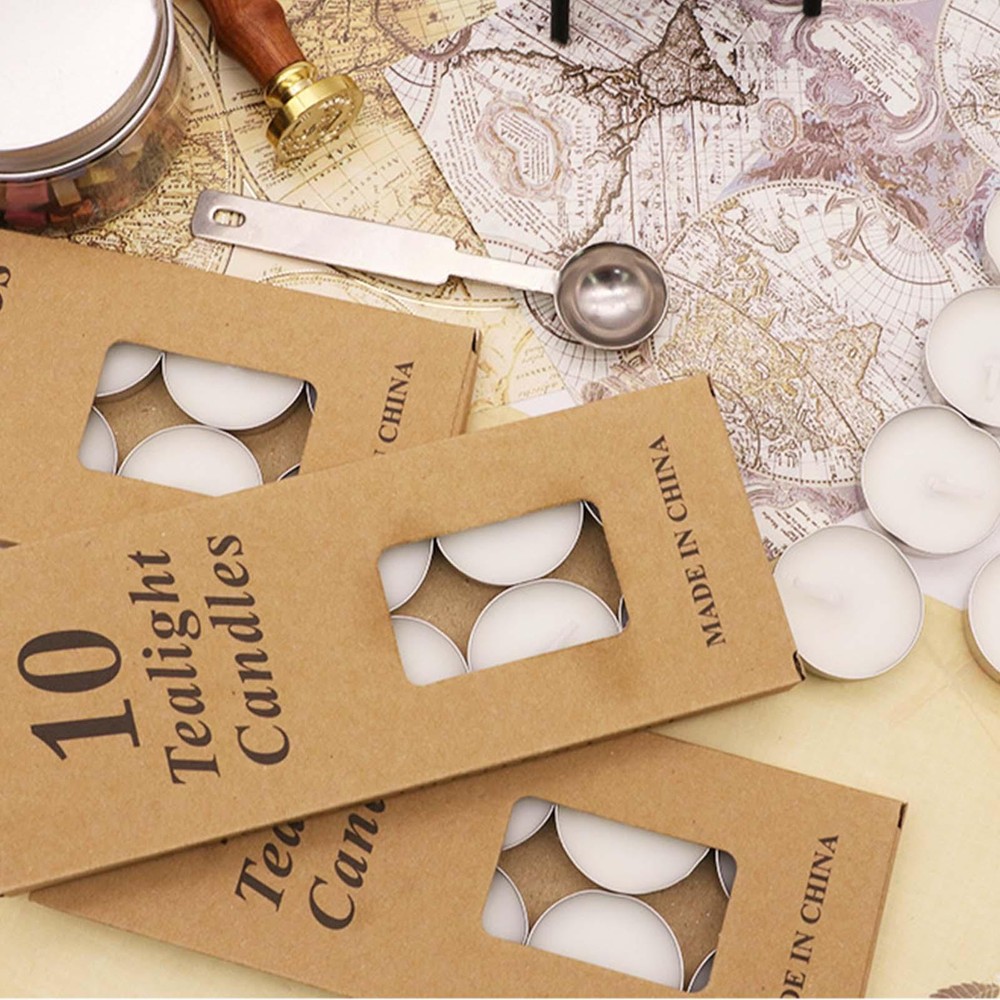 10pc White Unscented Mini Tea Light Candles Bulk 2.5Hr Smokeless Dripless
