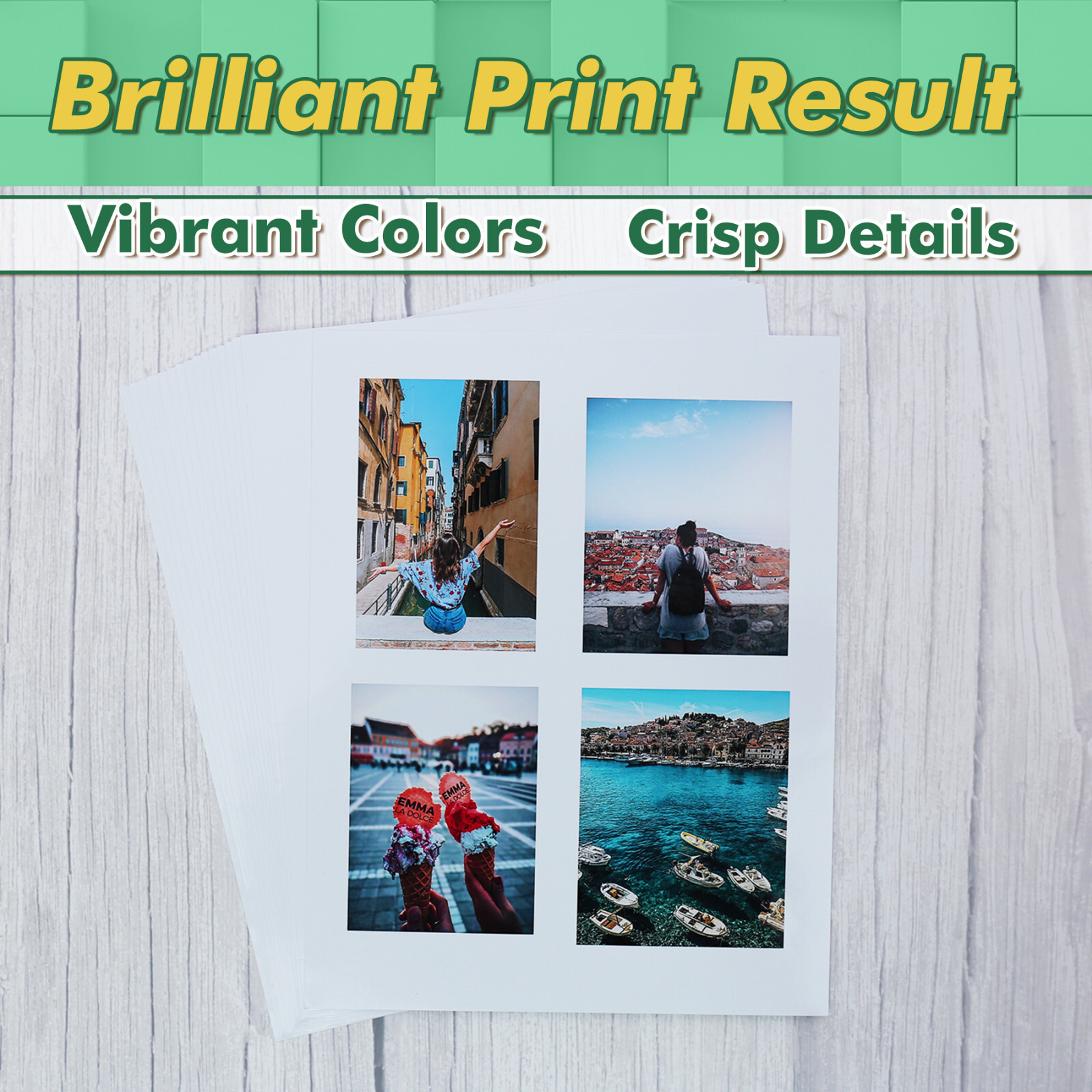 300 Sheets Koala Glossy Sticker Paper 8.5x11 for Inkjet & Laser Printers Label