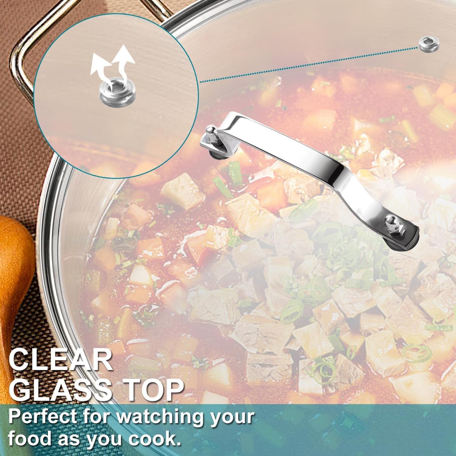 10 Inch Tempered Glass Pan Lid, 10" Glass Covers for Pots, Frying Pan, Pans and