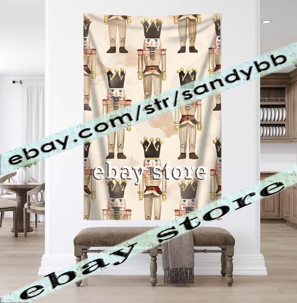 Tapestry Nutcracker Pattern Christmas Print 39X59 in