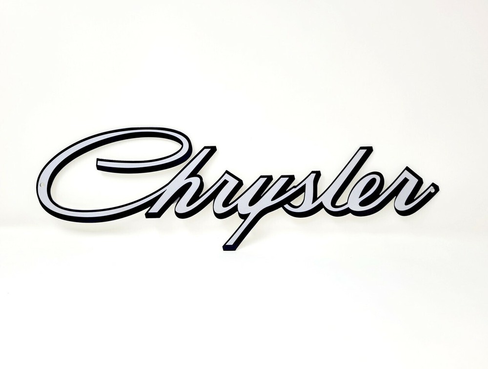 Chrysler Script Steel Sign Small - 18" x 5.6"
