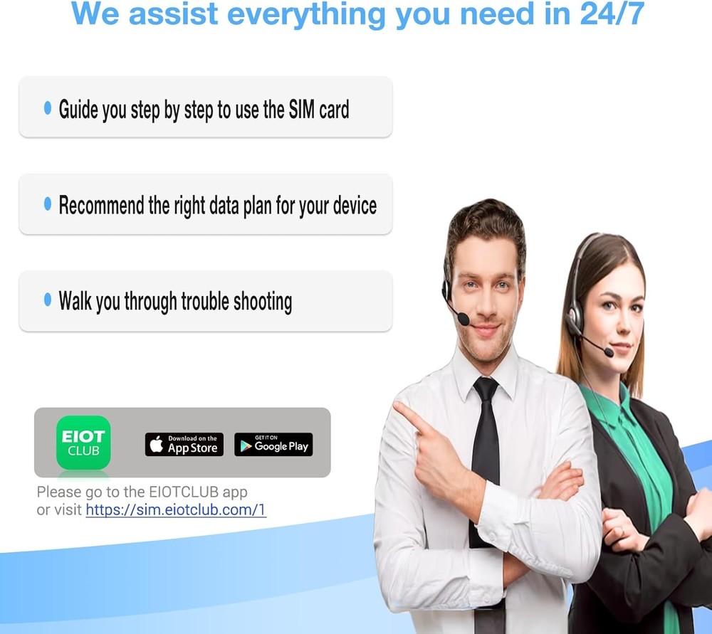 (2 Pack) EIOTCLUB Data SIM Card -Support USA 5G/4G Coverage Network for Cellular