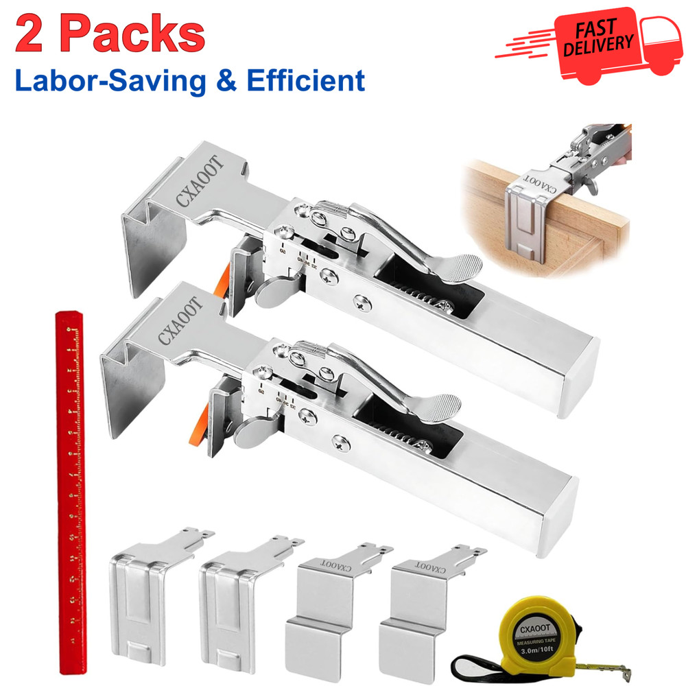 2Pack Upgrade Drawer Front Installation Clamps, Cabinets Installation Tools Easy