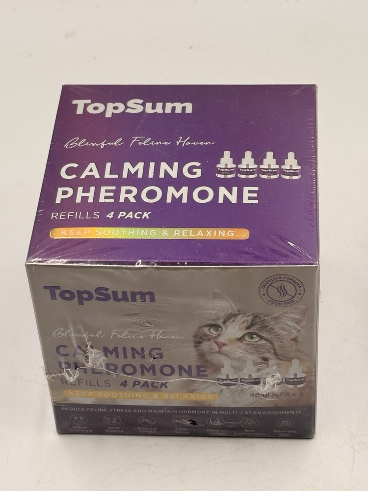 TopSum Cat Calming Diffuser Pheromone 4 Refills 48ml Keep Soothing & Relaxing