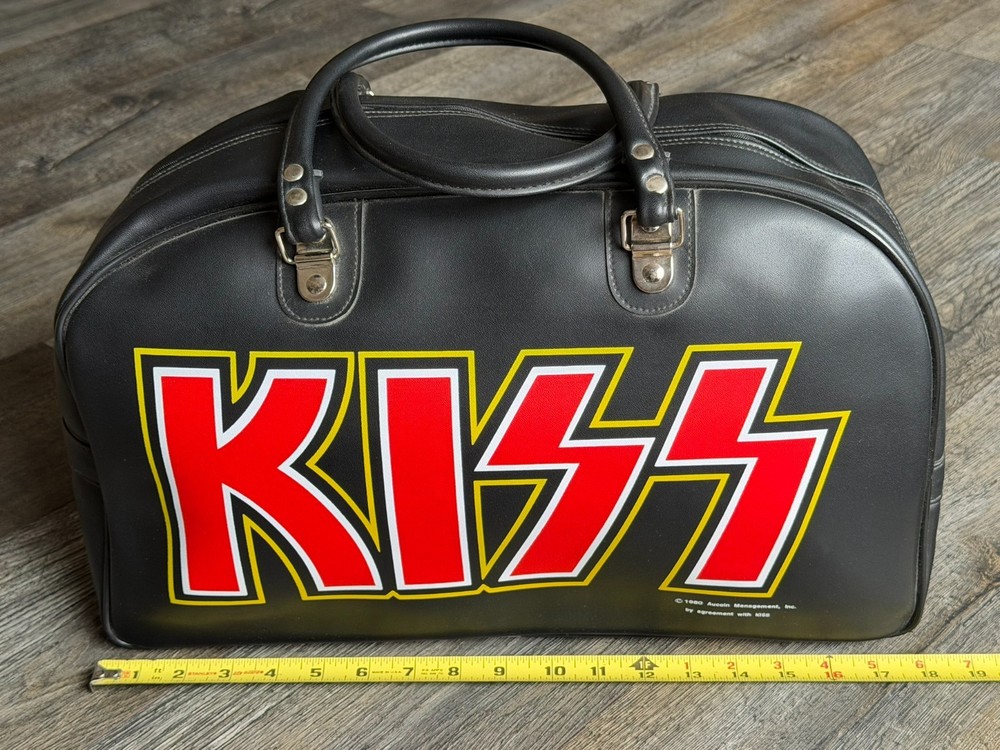 KISS Leather Bag 1980 Australia Unmasked UNUSED Vintage Kiss Aucoin Memorabilia