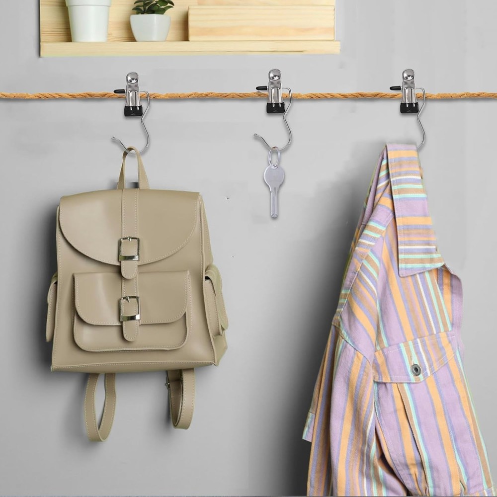 24 Pack Hanger Clips, Multi Function Clip Hooks, Laundry Hanging Hooks Clips, Cl