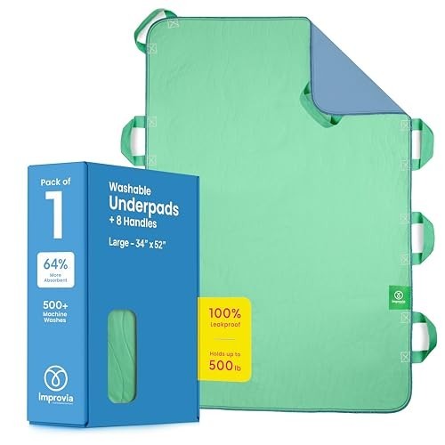 Positioning Bed Pad with 8 Handles, Quick-Drying, Washable, Waterproof for Elder