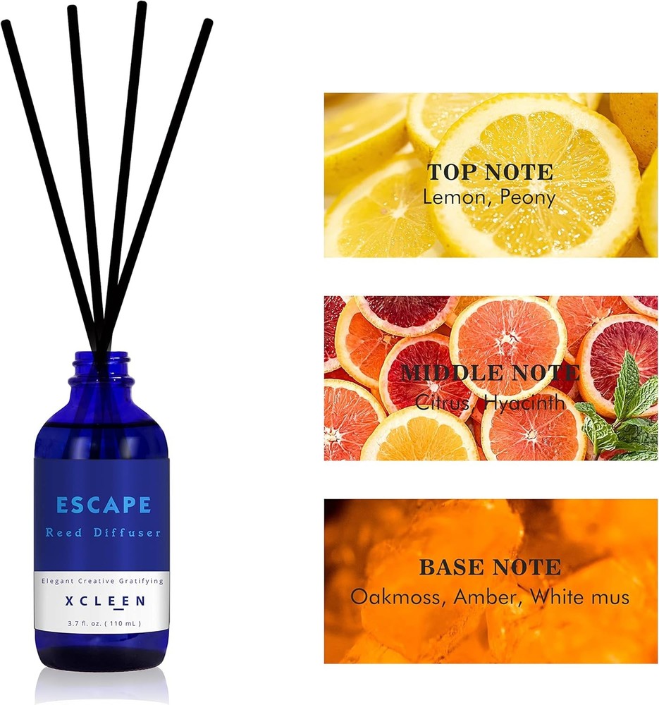 Reed Diffusers Set, 3.7 Oz Scent Diffuser, 6 Diffuser Ounce, Escape