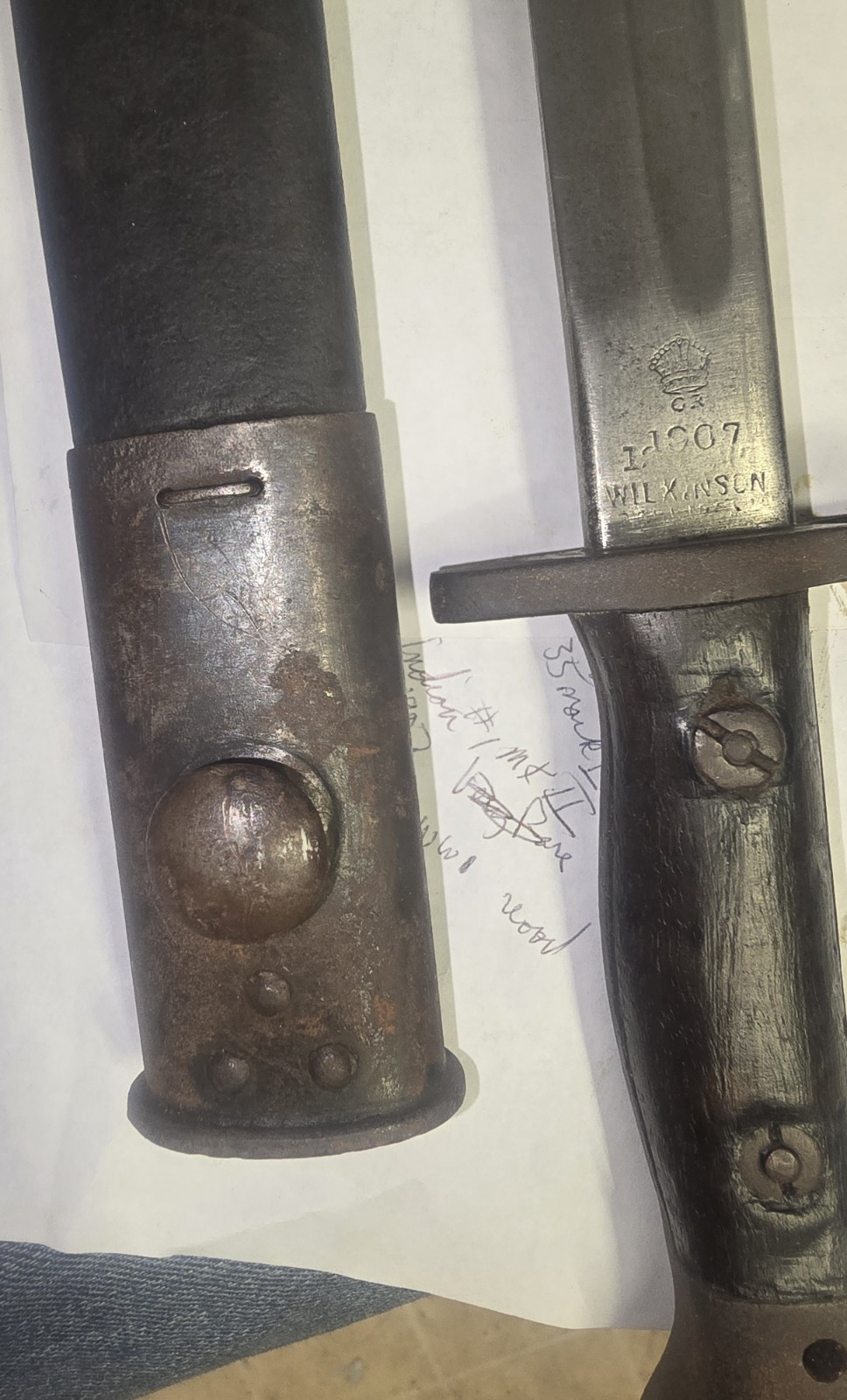 Rare Antique Brittish 1907 Wilkinson Sword Co Bayonet SMLE NO1 MK11 GR DOM 1910