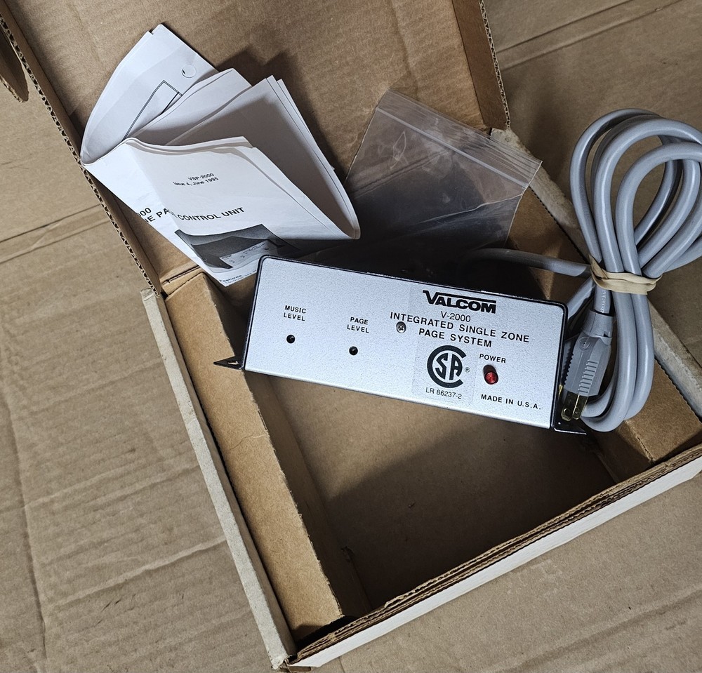 Valcom V-2000 Integrated Single Zone Page Control/Interface System 1 Zone 1 Way