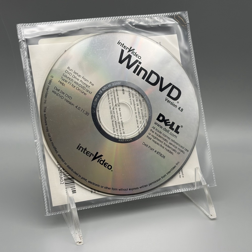 Vintage 1999 InterVideo WinDVD 4.0 Software For Computers DVD Player Dell SEALED