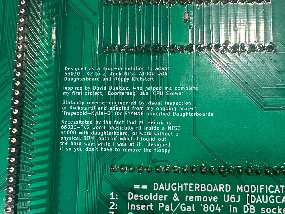 TKKS2 Kickstart Adapter for NTSC Amiga 1000 Vintage Computer READ