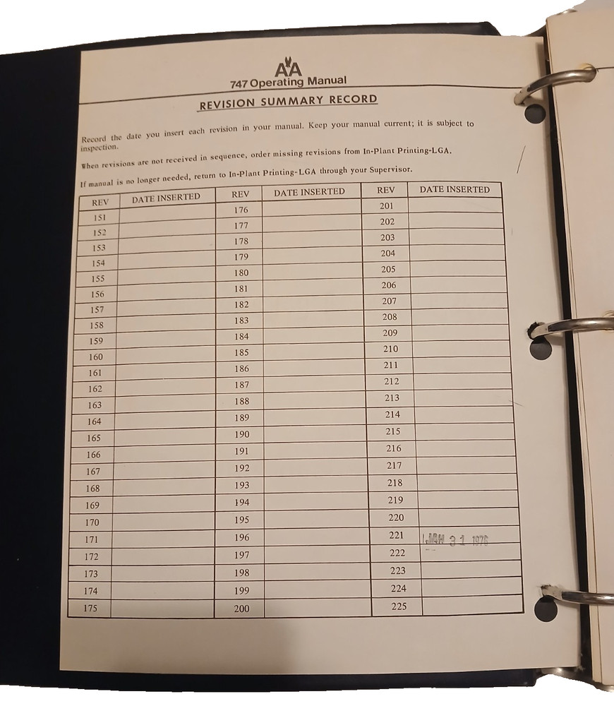747 Operating Manual