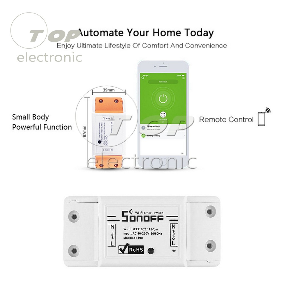 Sonoff ITEAD WiFi Wireless Smart Switch Module ABS Shell Socket for DIY Home