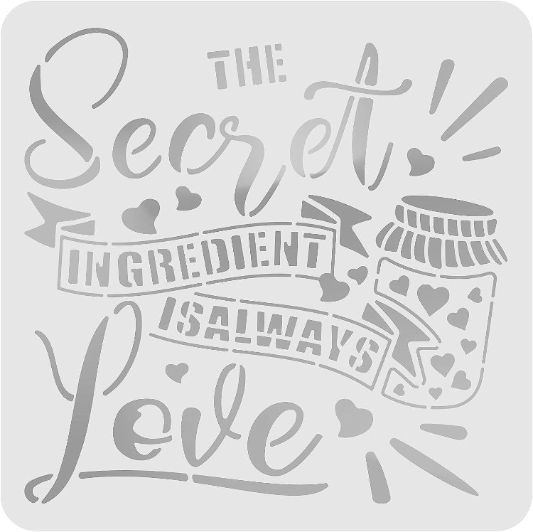 10"x10" Clear Plastic Stencil - Wedding (RE327)