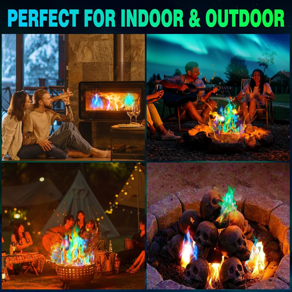 Color Changing Fire Packets for Campfires, Bonfires, and Fire Pits - 10 Pack