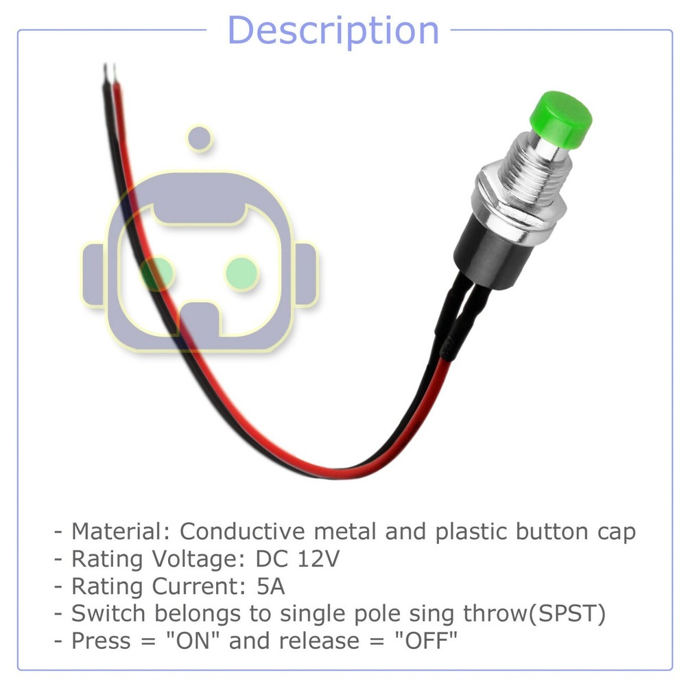 3 PCS Red Micro Lockless Momentary On/Off Push Button 12V 5A Switch Tact