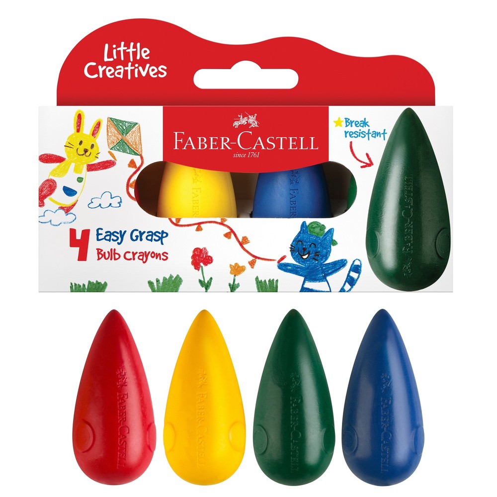 Little Creatives Easy Grasp Bulb Crayons-4/Pkg