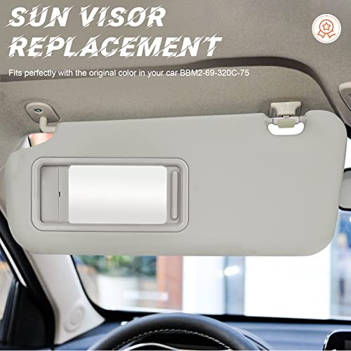 Gray Driver Left Side Sun Visor Replacement Compatible with 2010 2011 2012