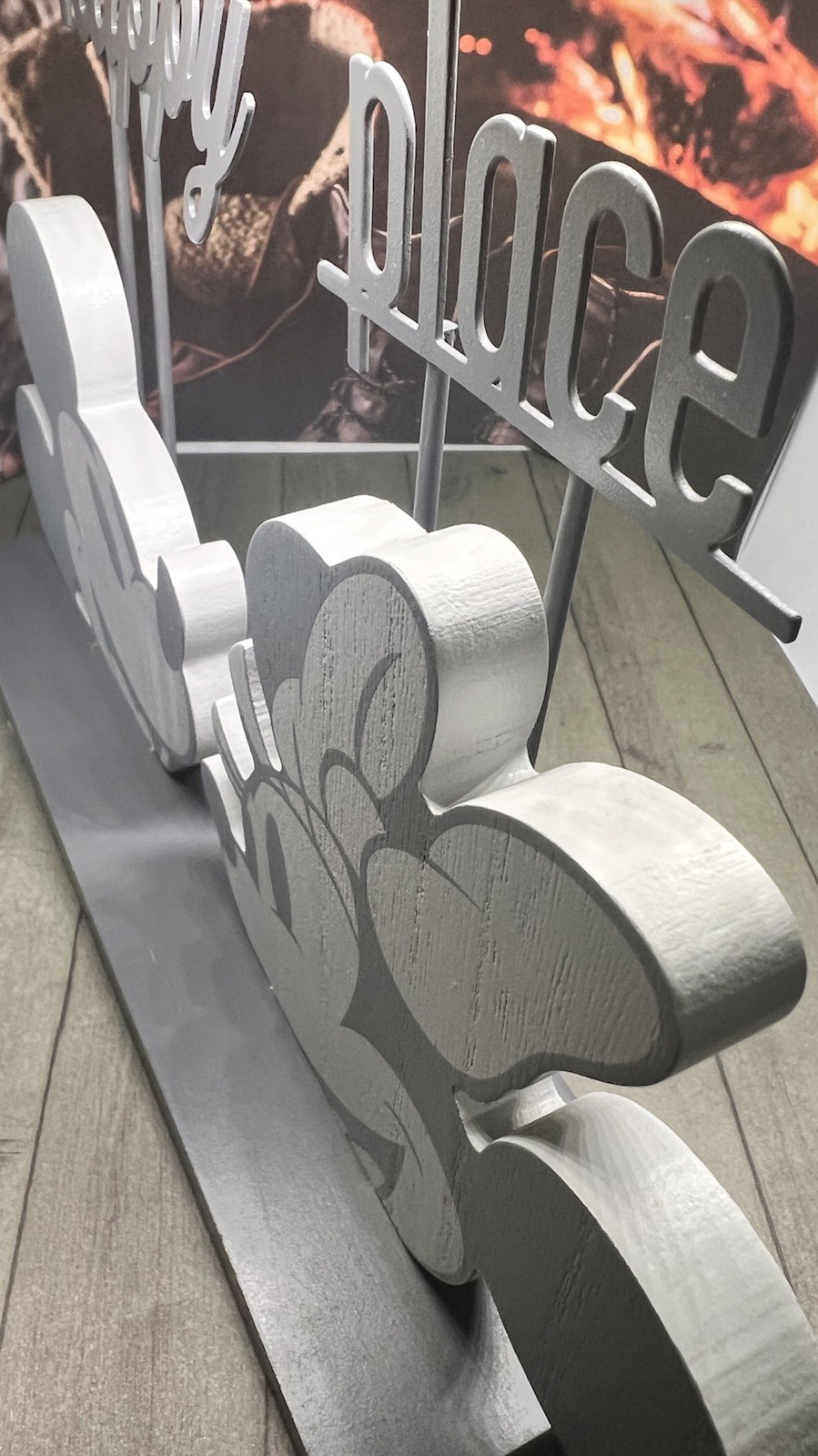 Disney World Our Happy Place Mickey Minnie Mouse Wood Metal Shelf Home Decor NEW