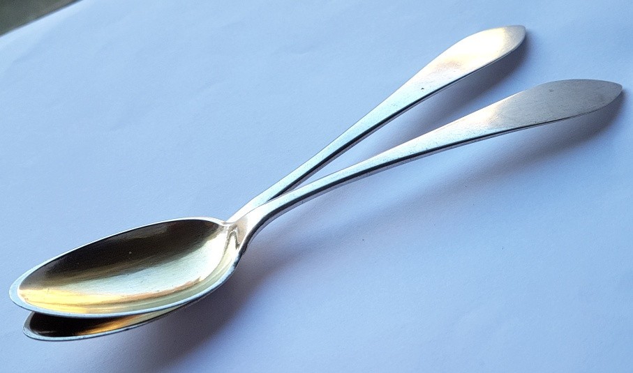1. By 2. Teaspoon / - / Spoon, Silver, Um 1850 K312
