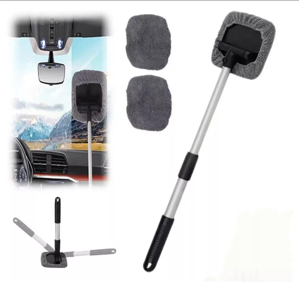 Telescopic Microfiber Car Window Cleaner Cleaning Brush Windshield Wiper Tools