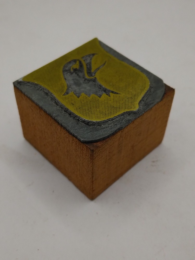 Printing Letterpress Printers Block Bird on Shield