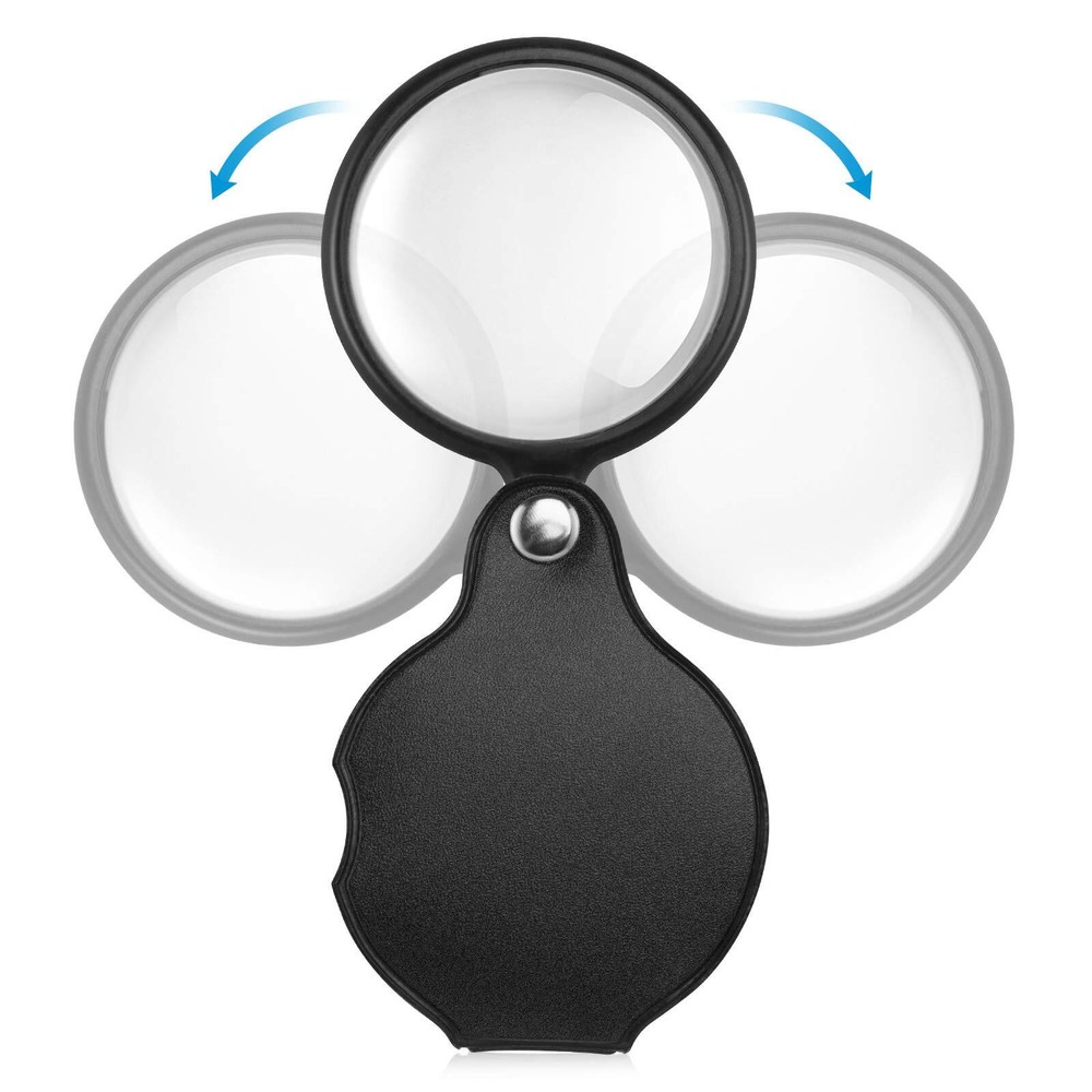 2 Pack 10X Small Magnifying Glasses Pocket Magnifier for Reading Close Work