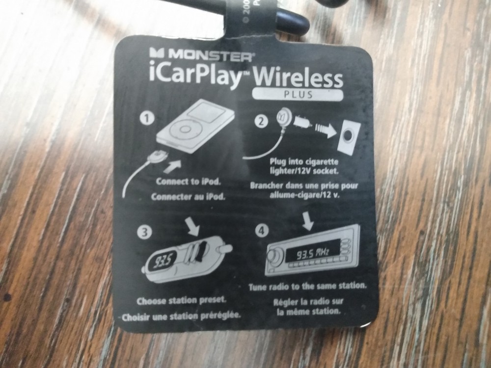 Monster iCarPlay Wireless Plus FM Transmitter, 30 Pin Charger for iPod / iPhone