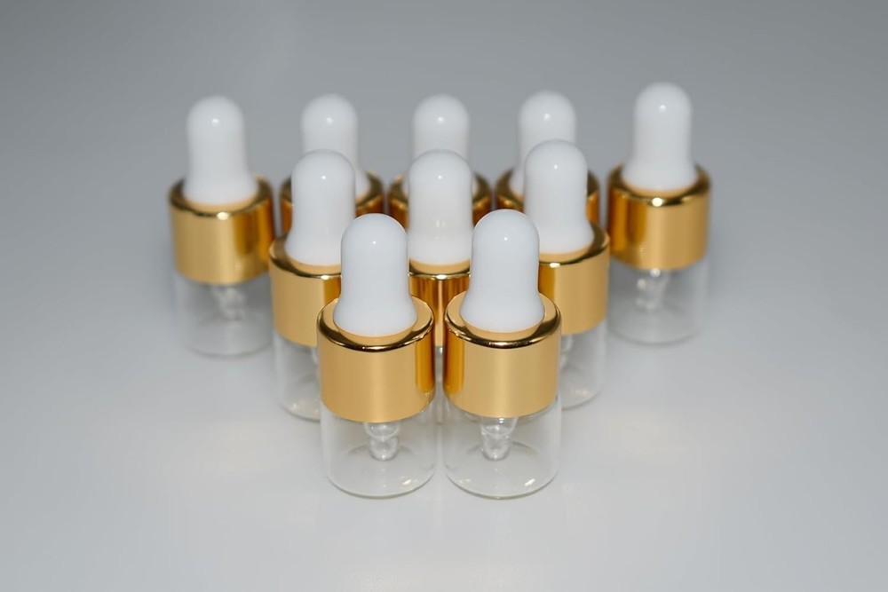 Small Dropper Bottle, 10pcs 1ml Mini Sample Bottles 1ml, Clear