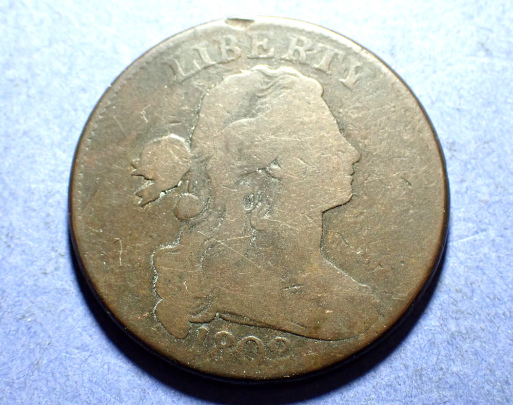 1802 Normal Reverse Draped Bust Large Cent  Good++
