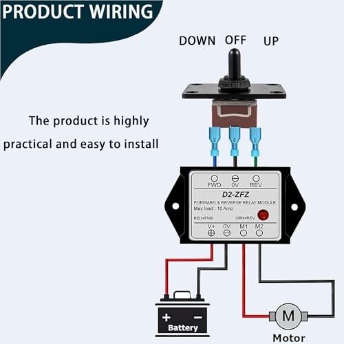 12V DC Relay Module,Forward and Reverse Relay Module,with Waterproof DPDT