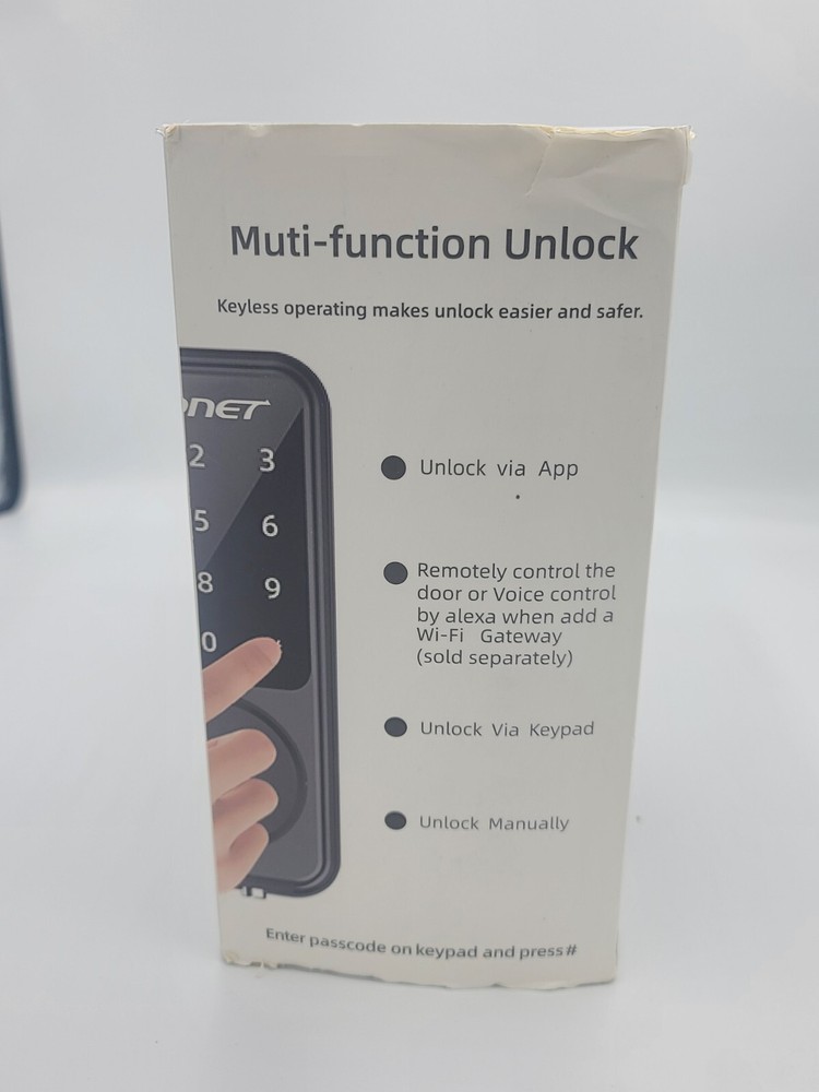 SMONET WiFi Smart Lock Keyless Deadbolt Bluetooth Electronic Door Lock - Silver