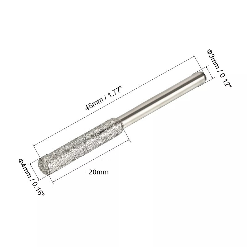 5/32" Diamond Chainsaw Sharpener Sharpening Stone Grinding Tool Silver 16pcs