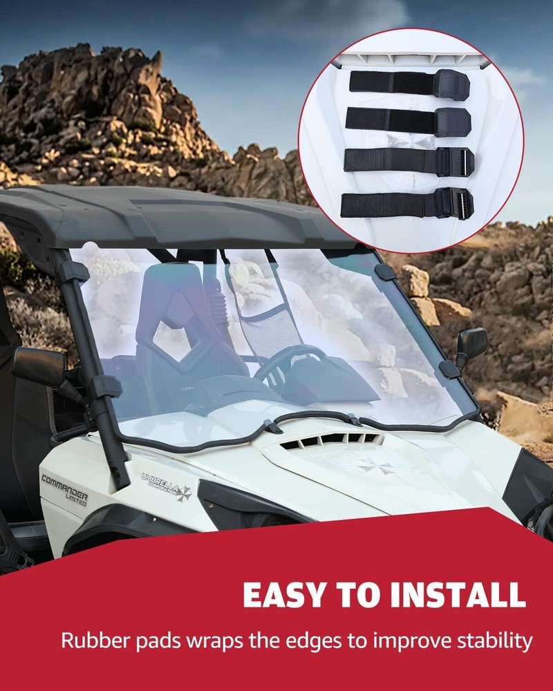 Full Front Windshield Scratch Resistant For Can-Am 2011-2020 Commander 800 1000