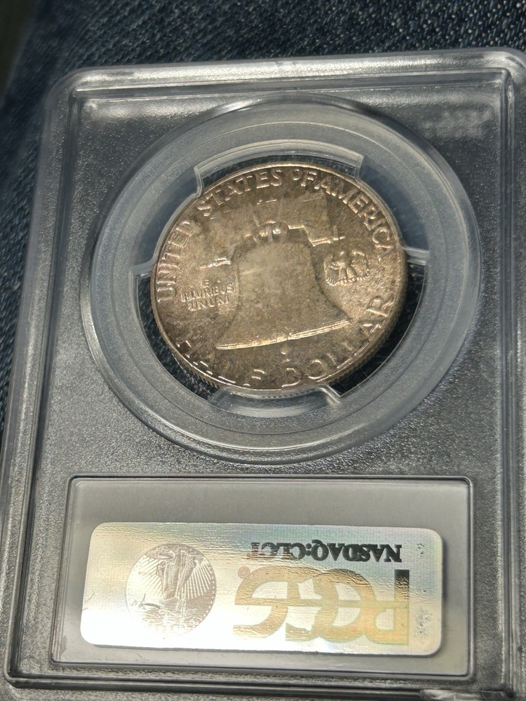 1958 FRANKLIN HALF DOLLAR PCGS CAC MS65 Tones