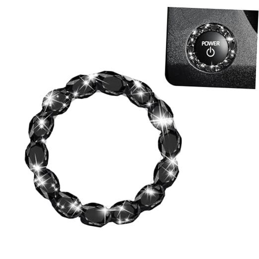 Car Bling Push Start Button Cover, Crystal Rhinestone Engine Start Stop Ring