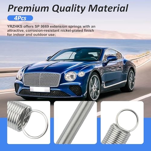 9669 Extension Spring, Small Spring, Single Loop Opening, 4-Inch Length, 9/16