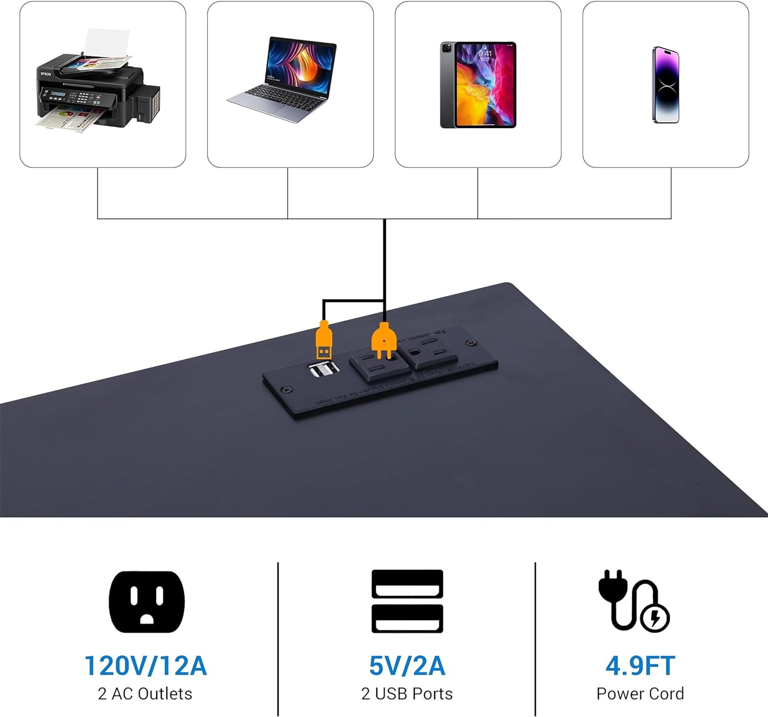 Printer Stand Large Printer Table Printer Stand with Storage Printer Cart