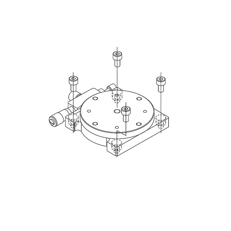R Axis Rotary Sliding Table Manual Adjust Displacement Platform 360 º Angle Dial