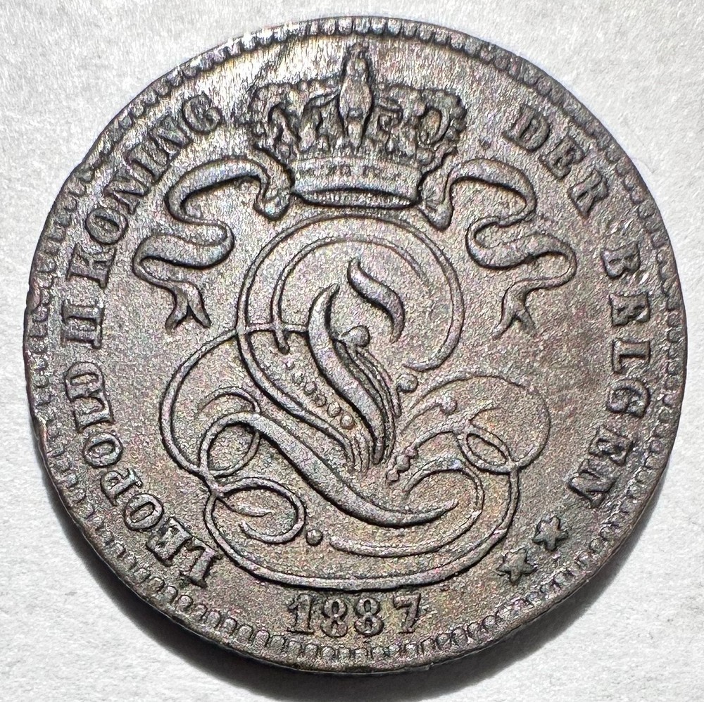 1887 Belgium 1 Centime, XF