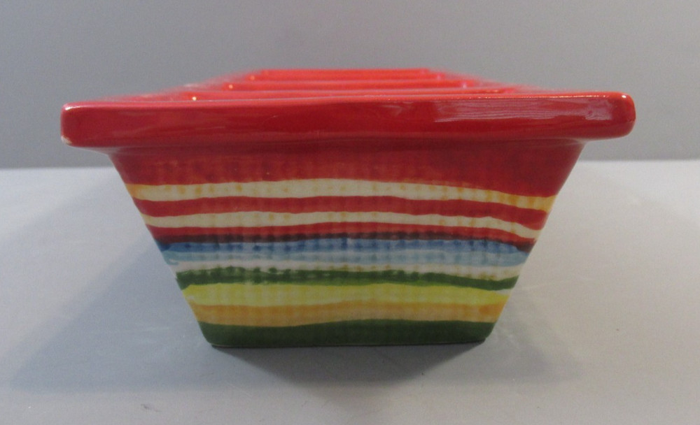 2014 Avon Striped Ceramic Condiment Server (no box) - 4 Sections