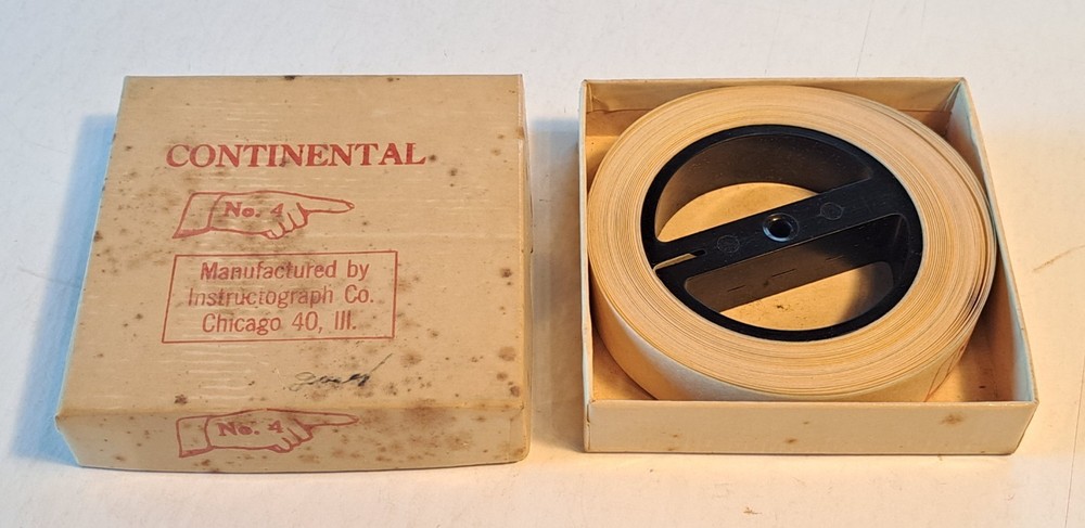 WWII Era Instructograph Continental Morse Code Instruction Paper Tape Reel No. 4