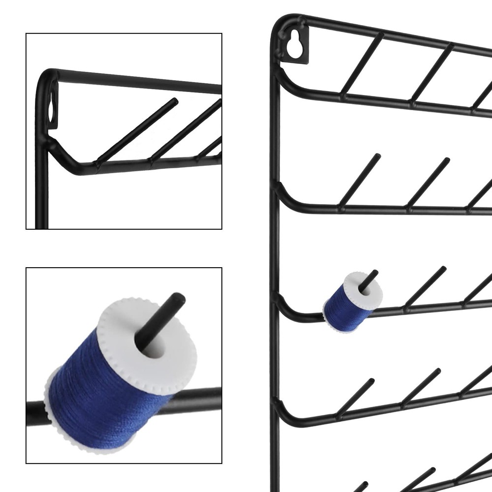 2 Pack 54 Spools Thread Holder Rack Wall Mount Embroidery Thread Organizer