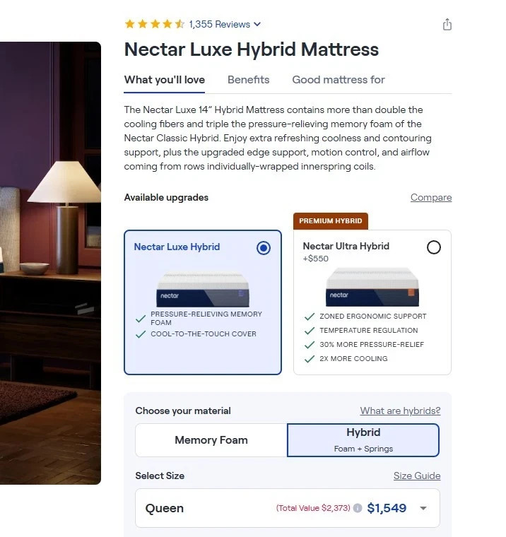 Brand New Sealed Nectar Luxe 14” Mattress Multiple Sizes Available In Hand