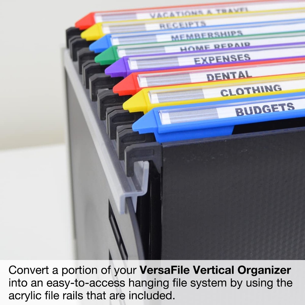 VersaFile Desktop File Organizer & Sorter Features 9 Adjustable Dividers for ...