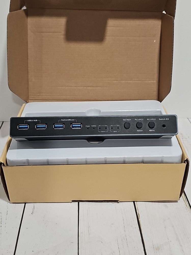 HDMI KVM Switch 2 Monitors 2 Computers, 4K HDMI Matrix Switch 2x2, Support...