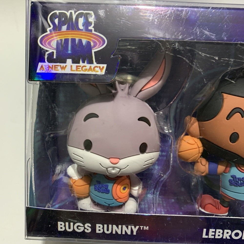 3 pc Purse Backpack Zipper Pull Set Space Jam Bug Bunny Taz Lebron James NEW