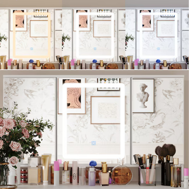 FUFU&GAGA 43.3-in White Makeup Vanity